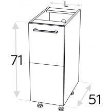 Szafka dolna stojąca 1 drzwi D… .1 KAMMONO F7 Szkic
