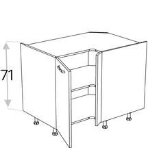 Szafka dolna stojąca narożna 2 drzwi 100 x 70 cm DRP100x70 KAMMONO F7 Szkic