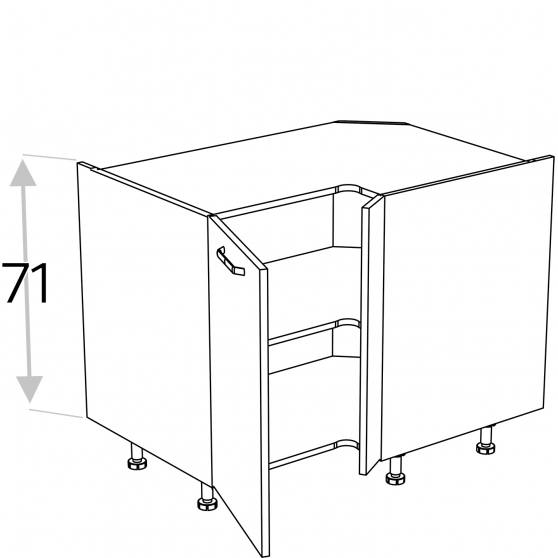 Szafka dolna stojąca narożna 2 drzwi 100 x 70 cm DRP100x70 KAMMONO F7 Szkic