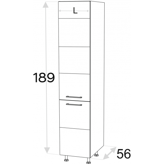Szafka dolna wysoka słupek spiżarka 2 drzwi SD..D2 KAMMONO F7 Szkic