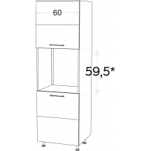 Szafka dolna wysoka słupek pod zabudowę piekarnika 2 drzwi 60 cm SDP60 KAMMONO F7 Szkic