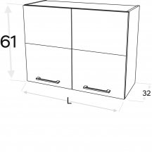 Szafka górna wisząca 2 drzwi W…/61 KAMMONO F7 Szkic