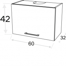 Szafka górna wisząca z okapem 1 klapa WO60/42 KAMMONO F7 Szkic