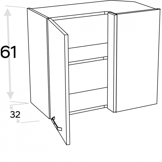 Szafka górna wisząca narożna 2 drzwi WRP70x40/61 KAMMONO F7 Szkic