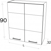 Szafka górna wisząca 2 drzwi W.../90 KAMMONO F7 Szkic