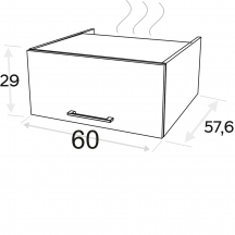 Szafka górna wisząca nadstawka 1 klapa SNO60/29N KAMMONO F7 Szkic