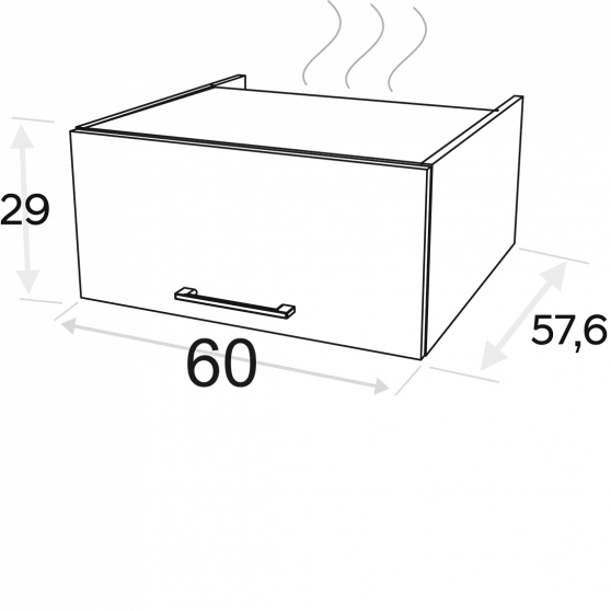 Szafka górna wisząca nadstawka 1 klapa SNO60/29N KAMMONO F7 Szkic
