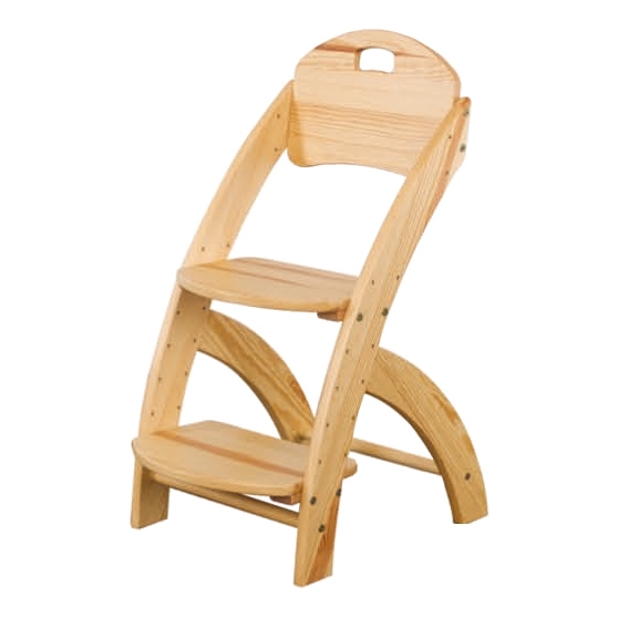 Krzesło dziecięce drewniane sosnowe regulowane KT201 Podstawowe