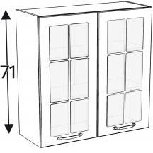 Szafka górna wisząca 2 drzwi witryna WW…/71 KAMMONO F7 Szkic