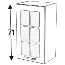 Szafka górna wisząca 1 drzwi witryna Prawa WW… .1/71 KAMMONO F7 Szkic