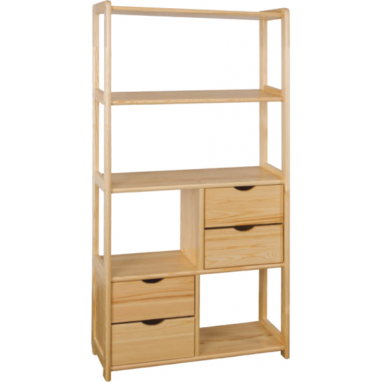 Regał drewniany z szufladami sosnowy RG142 Podstawowe