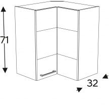 Szafka górna wisząca narożna 2 drzwi WRP60/71 KAMMONO F4 Podstawowe