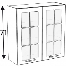 Szafka górna wisząca 2 drzwi witryna WW…/71 KAMMONO F4 Szkic