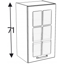 Szafka górna wisząca 1 drzwi witryna Lewa WW… .1/71 KAMMONO F4 Szkic