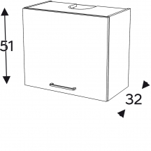 Szafka górna wisząca z okapem 1 klapa WO60/51 KAMMONO F4 Szkic
