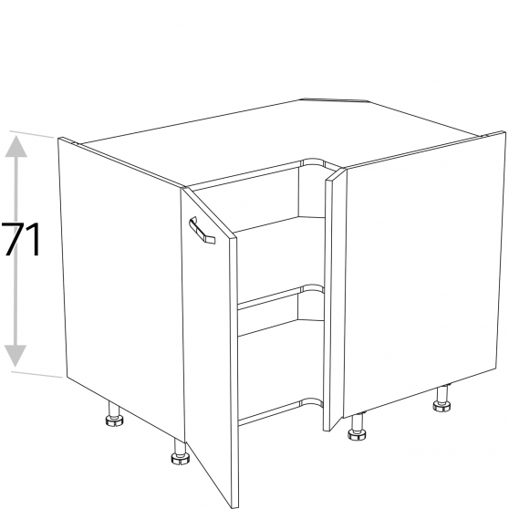 Szafka dolna stojąca narożna 2 drzwi 90 x 70 cm DRP90x70 KAMMONO P4 Podstawowe