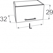 Szafka górna wisząca nadstawka 1 klapa WO.../29 KAMMONO P4 Szkic
