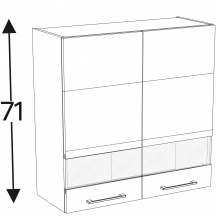 Szafka górna wisząca 2 drzwi witryna WW…/71 KAMMONO P4 Szkic
