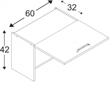 Szafka górna wisząca okapowa 1 klapa WOP60/42 KAMMONO F4 Szkic