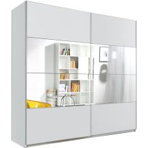 Szafa 2 drzwi przesuwnych z lustrami 200 cm biała 22971657 TYP-57 BETA Podstawowe