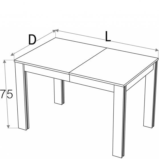 Stół rozkładany 100-150x80 KAMDUO XL Szkic