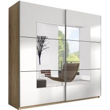 Szafa dwudrzwiowa z lustrem 180 cm San Remo Jasne / Biały 22AE1656 TYP-56 BETA Podstawowe