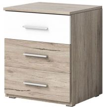 Stolik nocny 3 szuflady San Remo Jasne / Biały 22AE1622 TYP-22 BETA Podstawowe