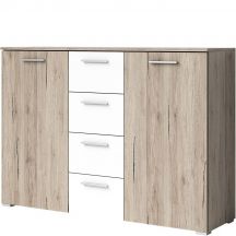 Komoda 2 drzwi 4 szuflady San Remo Jasne / Biały 22AE1626 TYP-26 BETA Podstawowe
