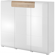 Komoda wysoka 3-drzwiowa Biały Połysk / San Remo 2494DW76 TYP-76 TOLEDO Podstawowe