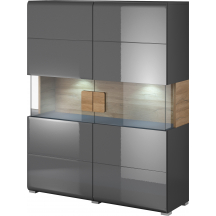 Komoda wysoka 2-drzwiowa Antracyt Połysk 24JKDW42 TYP-42 TOLEDO Podstawowe