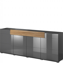 Komoda 4 drzwi 1 szuflada Antracyt Połysk 24JKDW25 TYP-25 TOLEDO Podstawowe