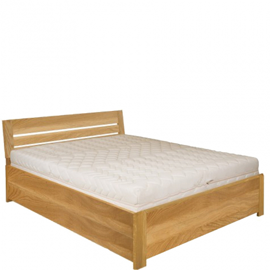 Łóżko drewniane dębowe 160 x 200 z pojemnikiem i stelażem LK296 Podstawowe