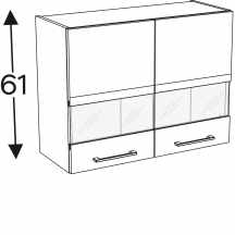 Szafka górna wisząca 2 drzwi witryna WW…/61 KAMMONO P2 Szkic