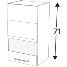 Szafka górna wisząca 1 drzwi witryna Lewa WW… .1/71 KAMMONO P2 Szkic