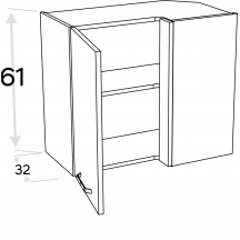 Szafka górna wisząca narożna 2 drzwi WRP70x40/61 KAMMONO P2 Szkic