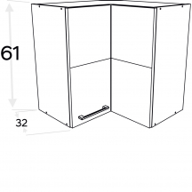 Szafka górna wisząca narożna 2 drzwi WRP60/61 KAMMONO P2 Szkic