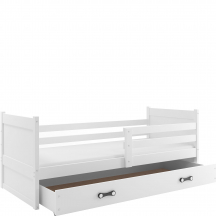 Łóżko dla dziecka drewniane z materacem RICO Biały Podstawowe (1)