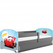 Łóżko pojedyncze z materacem dla dziecka LUKI 1 Grafit Podstawowe (2)