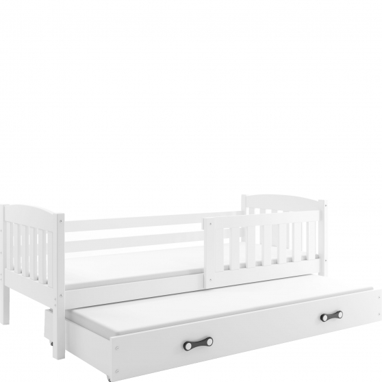 Łóżko 2-osobowe z materacami dla dziecka KUBUŚ Biały Podstawowe (1)