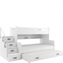 Łóżko 3-osobowe z materacami dla dziecka MAX 3 Biały Podstawowe (1)