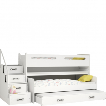 Łóżko dziecięce z materacami i biurkiem MAX 1 Biały Podstawowe (1)