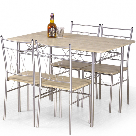 Zestaw stół i 4 krzesła FAUST Dąb Sonoma Podstawowe