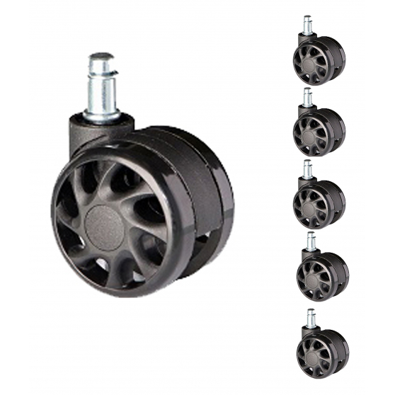 Kółka do foteli obrotowych nylonowe CPU-60 CT-11 5szt Podstawowe