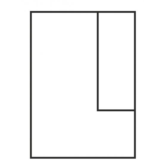 Segm. 1HT/BK z pojemnikiem Prawy LEGATO Szkic