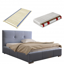 Łóżko tapicerowane LILY 90 x 200 z materacem i ze stelażem easypack Podstawowe