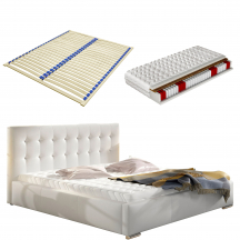 Łóżko tapicerowane DOLORES 160 x 200 z materacem i ze stelażem easypack Podstawowe