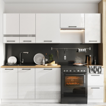 Zestaw mebli kuchennych 1,8/2,4 Biały / Biały Połysk OSCAR Podstawowe