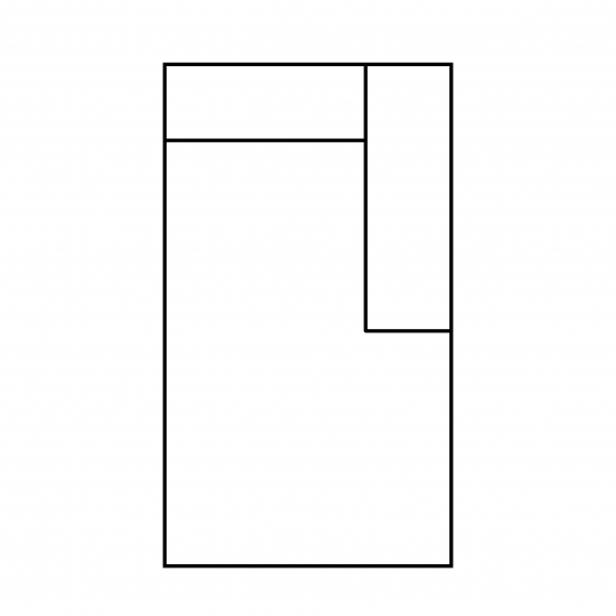 Segment REC/BK z pojemnikiem Prawy MELLOW Szkic