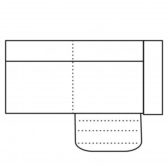 Segment 3RF z funkcją relaksu elektryczną Prawy MELLOW Szkic
