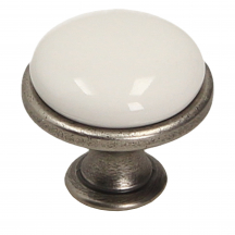 Uchwyt gałka porcelana nikiel patynowany / mleczny GP19-GA011-MLK-0 Podstawowe